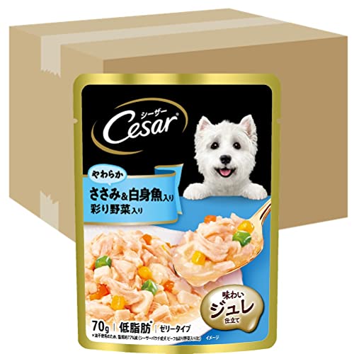シーザー ドッグフード パウチ ささみ&白身魚入り 野菜入り 成犬用 70g×160袋 (ケース販売) 14,930円