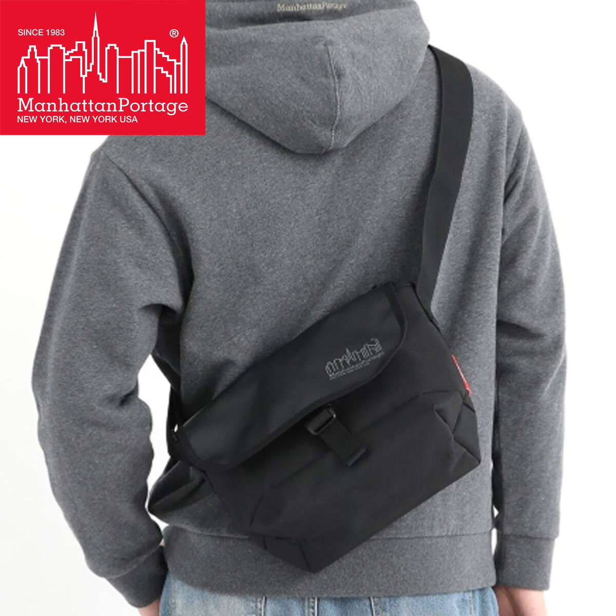 マンハッタンポーテージ ショルダーバッグ Manhattan Portage Pacific Nylon Messenger Bag JR Flap Zipper Pocket W/Divider ショルダーバッグ MP1605JRFZPDHPWP 【正規販売店】