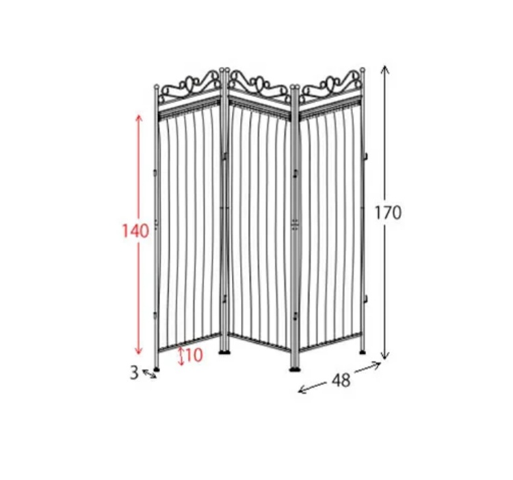 楽天市場 パーテーション 衝立 おしゃれ アンティーク 北欧 自立 間仕切り 白 かわいい ホワイト パーティション 業務用 3連 アイアン間仕切り サムライ家具