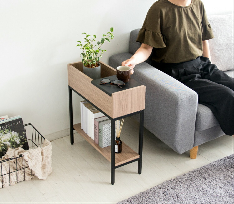楽天市場 サイドテーブル 収納 サイドラック スリム 棚 テーブル ラック コンパクト 北欧 収納棚 おしゃれ 観葉植物 木製 ベッドテーブル 横 飾り棚 アンティーク 台 玄関 リビング 収納ラック ソファテーブル サムライ家具