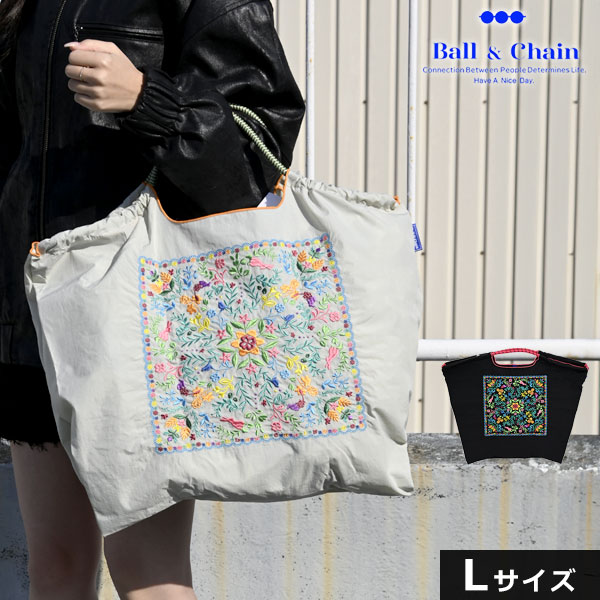 新品　ball &chain トートバッグ　Lサイズ　フラワーライン Amazon | [Ball & Chain] ボールアンドチェーン Lサイズ FLOWER