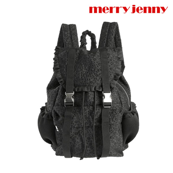 楽天市場 楽天カードで3倍 メリージェニー リュック Floralバックパック フリルバックパック Merry Jenny フローラルバックパック リュックサック バッグ 黒 白 ブラック おしゃれ ブランド レディース 女性 女の子 通学 ベロア 花柄 カバンの店 東西南北屋