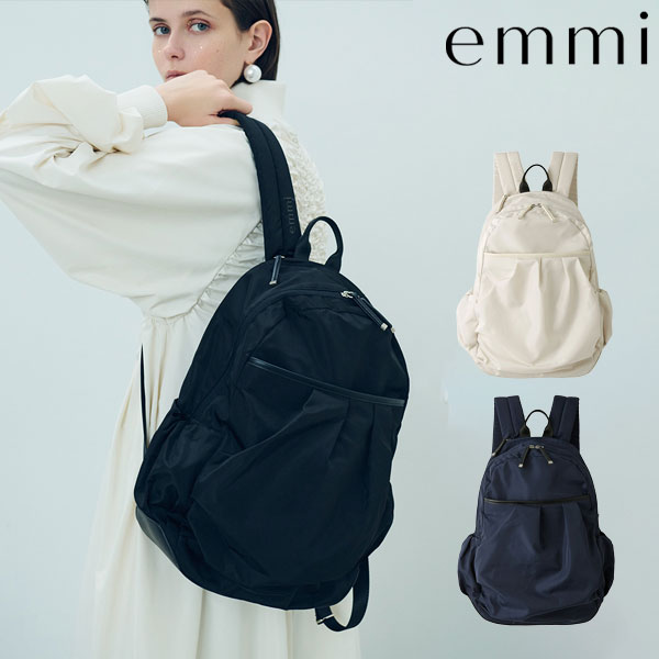 ｴﾝﾄﾘｰでﾎﾟｲﾝﾄ上乗ｾ 【即納】エミ emmi バッグ eco 撥水レザーパイピングギャザーボディーバックパック 小物 リュック レザー 大容量 エコ 撥水 通勤 通学 マザーズバッグ 13wgb249307
