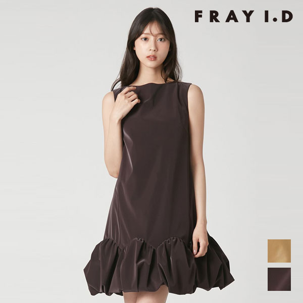 【ﾎﾟｲﾝﾄ10倍】フレイアイディー FRAY I.D ワンピース 26秋冬 バックオープンバルーンミニドレス 8月下旬～9月中旬予約 ノースリーブ ミニ丈 fwfo264509｜ダブルハート（DOUBLE HEART）