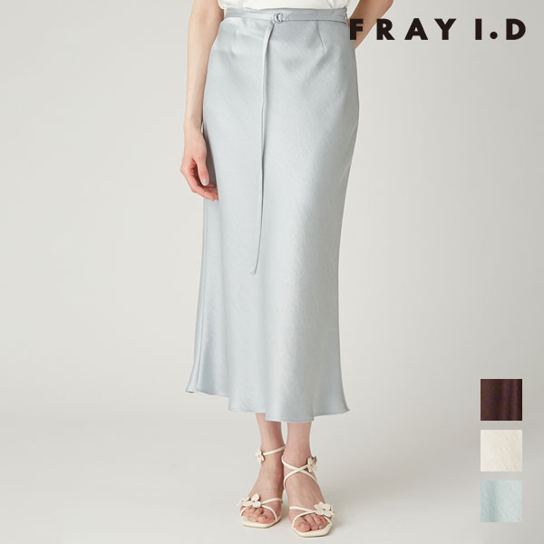 【ﾎﾟｲﾝﾄ10倍】【即納】 フレイアイディー FRAY I.D ボトムス 26春夏 サテンナロースカート／接触冷感 ロング丈 タイト fwfs261251｜ダブルハート（DOUBLE HEART）