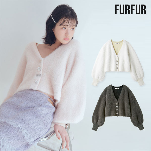 ｴﾝﾄﾘｰでﾎﾟｲﾝﾄ上乗ｾ 【ｽﾌﾟﾘﾝｸﾞｾｰﾙ20%OFF】【即納】 ファーファー FURFUR トップス マルチビジューボタンフェザーカーディガン ミドル丈 長袖 rwnt254042 14,573円
