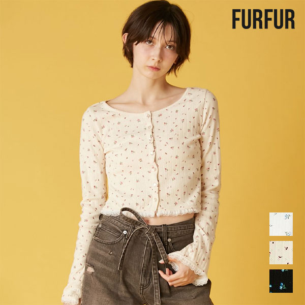 ｴﾝﾄﾘｰでﾎﾟｲﾝﾄ上乗ｾ 【SALE10%OFF】ファーファー FURFUR トップス 26春夏 ミニフラワープリントカーディガン 4月上旬～下旬予約 ミドル丈 長袖 セットアップ rwcp261070 rwct261071 rwct261072