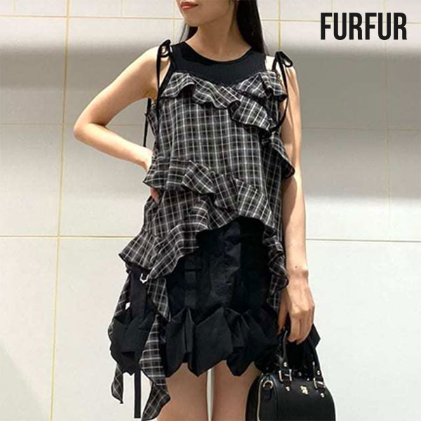 【SALE20%OFF】【即納】 ファーファー FURFUR トップス フリルキャミトップス ミドル丈 ノースリーブ キャミソール rwgb254508|ダブルハート(DOUBLE HEART)