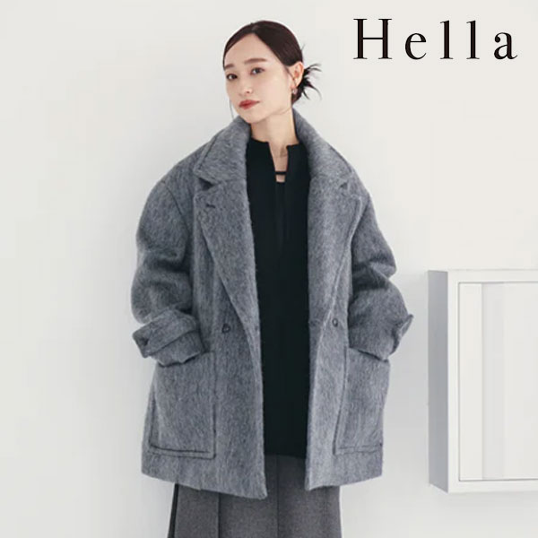 即納》 ヘラ Hella 23秋冬 WOOL MOHAIR SHORT CO アウター ミドル丈