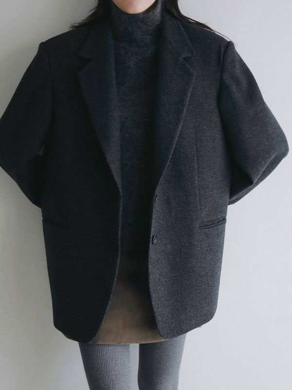 アンヌーク anuke 2026Prefall アウター Herringbone Wool Jacket 9月中旬~10月上旬予約 ヘリンボーンウールジャケット 長袖 ミドル丈 26秋冬 62620104|ダブルハート(DOUBLE HEART)