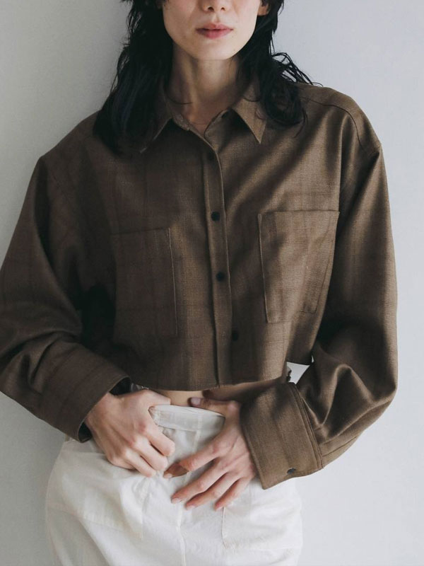 ｴﾝﾄﾘｰでﾎﾟｲﾝﾄ上乗ｾ アンヌーク anuke 2026Prefall トップス Short Check Shirts 9月中旬～10月上旬予約 ショートチェックシャツ ショート丈 長袖 26秋冬 62620412