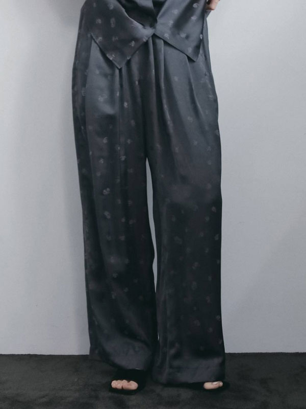 【即納】 アンヌーク anuke 2026Prefall ボトムス Flower Jacquard Roughpants フラワージャカードラフパンツ フルレングス ワイド 26秋冬 62620717 62620409 62620413｜ダブルハート（DOUBLE HEART）