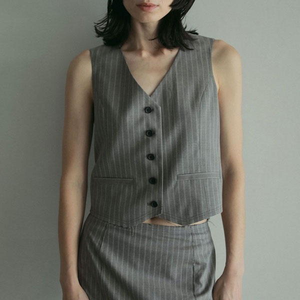 anuke アンヌーク カットオフツイルビスチェ ànuke - Cutoff Twill Bustier / カットオフツイルビスチェ