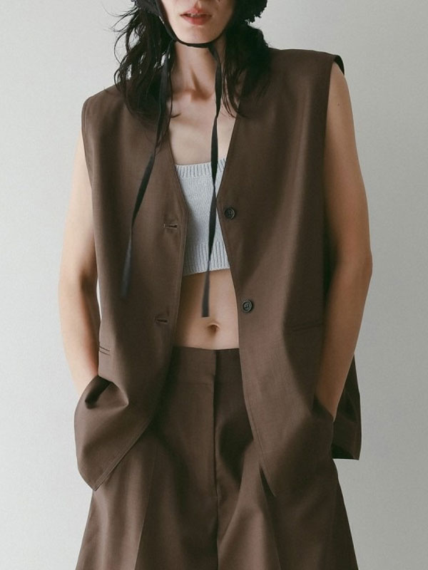 ｴﾝﾄﾘｰでﾎﾟｲﾝﾄ上乗ｾ 【即納】 アンヌーク anuke 2025FallWinter アウター Vneck Stitch Vest Vネックステッチベスト ベスト ミドル丈 ノースリーブ 25秋冬 62520710 62520112 11,704円