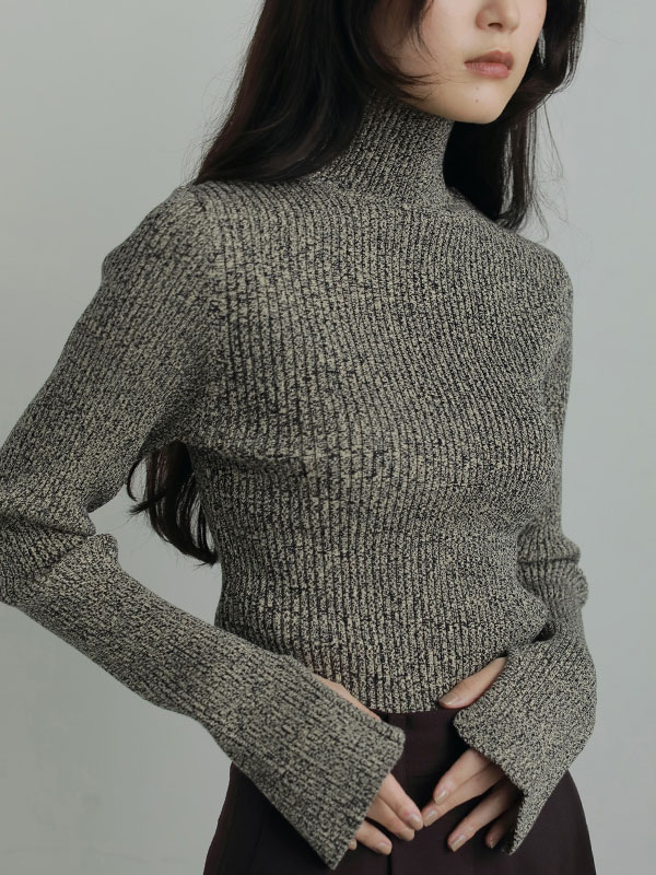 anuke Waffle Henley Tops オートミール トップス Waffle Henley Tops