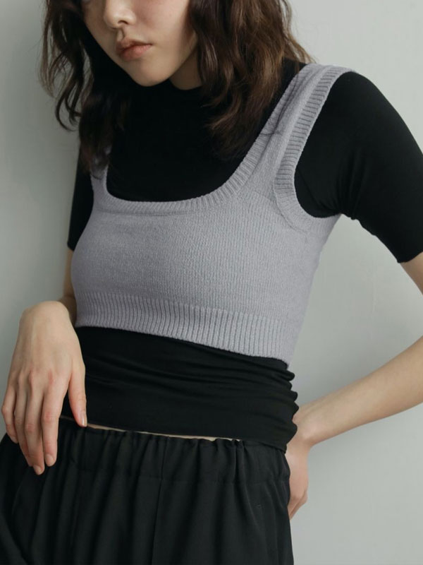 楽天市場】【即日出荷】anuke アンヌーク Fringe Knit Bustier