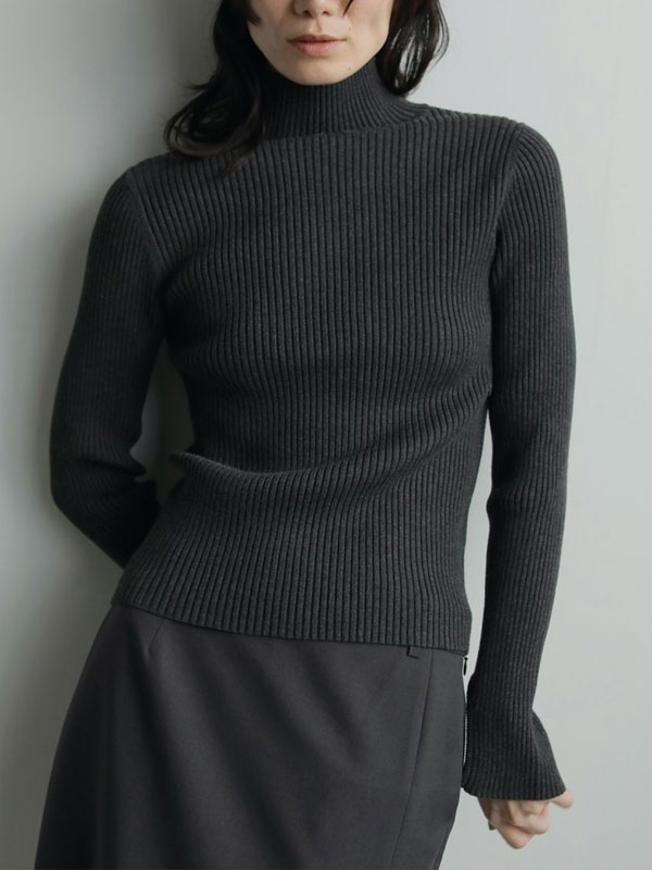ｴﾝﾄﾘｰでﾎﾟｲﾝﾄ上乗ｾ 【即納】 アンヌーク anuke 2025FallWinter トップス Slit Turtle Knit スリットタートルニット ミドル丈 長袖 25秋冬 62520530