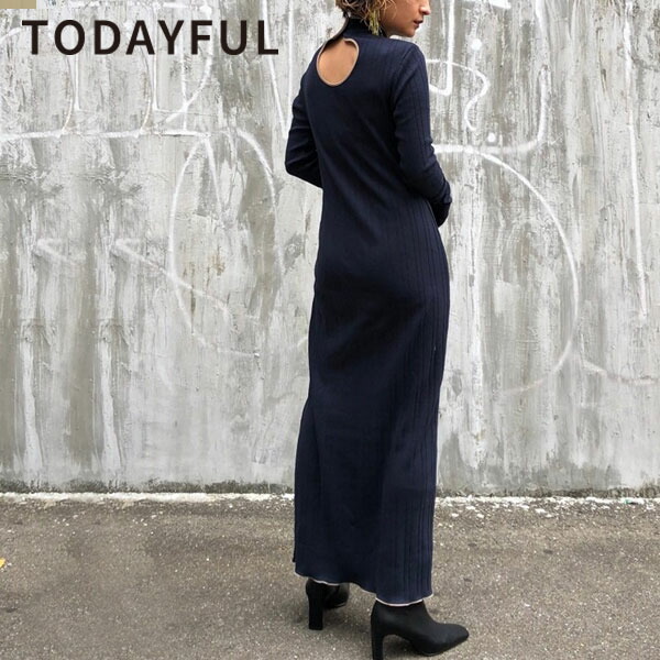 楽天市場 Sale Off Todayful トゥデイフル Piping Rib Dress パイピングリブドレス レディース ワンピース ロング丈 ロングワンピ 長袖 リブ アームウォーマー 2way ハイネック 吉田怜香 1325 クーポン利用不可 ダブルハート Double Heart