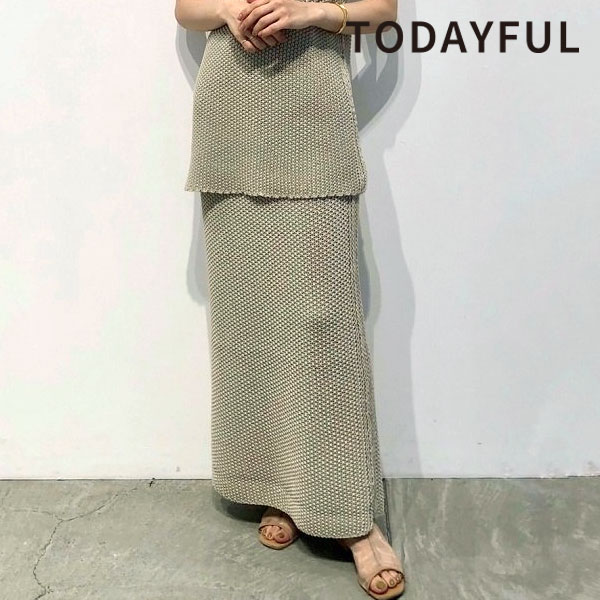 肌触りがいい Todayful トゥデイフル 21夏コレ受注会 5月 6月中旬予約 Line Knit Skirt リネンニットスカート レディース ボトムス スカート ロング丈 リネン ニット セットアップ スリット シンプル カジュアル 吉田玲香 21ss 送料込 Www