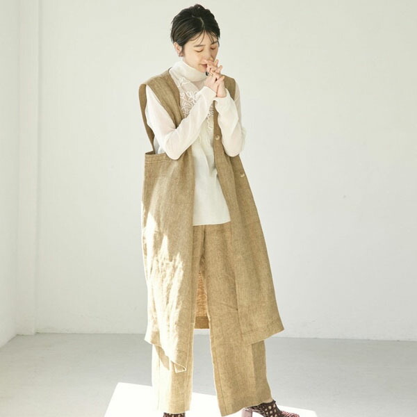 Todayful 2022プリンタンコレ受注集い トゥデイフル 2月色下旬 4月上旬取りおく Asymmetry Linen Vest アシンメトリーリネンベスト レディース トップス ベスト ジレ リネン セットアップ 美味しいめ 優雅 お呼ばれ 吉田怜異香 12210707 12210104 バウチャー当てはめる