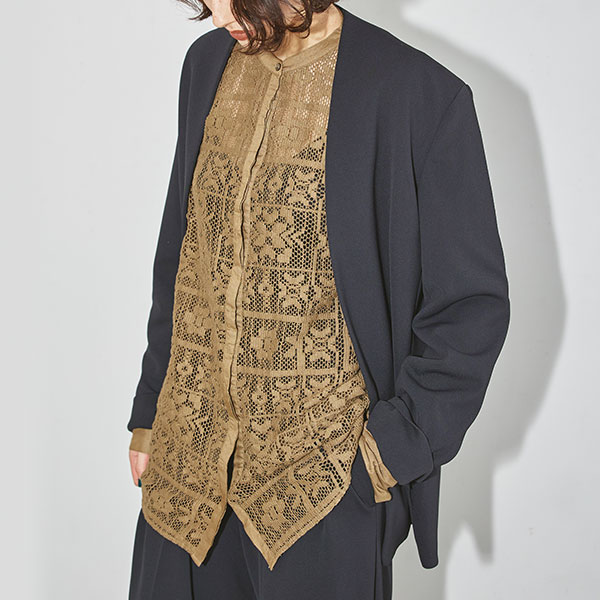 即納》 TODAYFUL 2022prefall受注会 トゥデイフル Collarless Twill JK