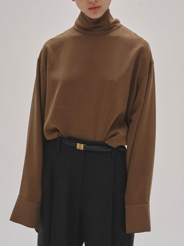 【SALE30%OFF】【即納】トゥデイフル TODAYFUL トップス Peachskin Turtle Blouse ピーチスキンタートルブラウス ミドル丈 長袖 12520414 25秋冬｜ダブルハート（DOUBLE HEART）
