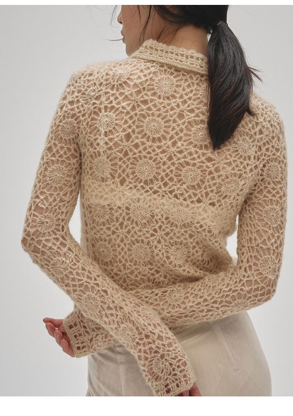トゥデイフル TODAYFUL 2025prefall トップス Mohair Crochet Knitshirts 9月中旬〜10月上旬予約 モヘアクロッシェニットシャツ ミドル丈 長袖 12520511 TODAYFUL トゥデイフル 2025prefall トップス Mohair Crochet