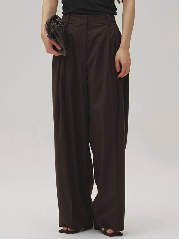 ｴﾝﾄﾘｰでﾎﾟｲﾝﾄ上乗ｾ 【予約販売】トゥデイフル TODAYFUL 2026Prefall ボトムス Lightweight Tuck Trousers 6月上旬～下旬予約 ライトウェイトタックパンツ フルレングス 12610723 26秋冬