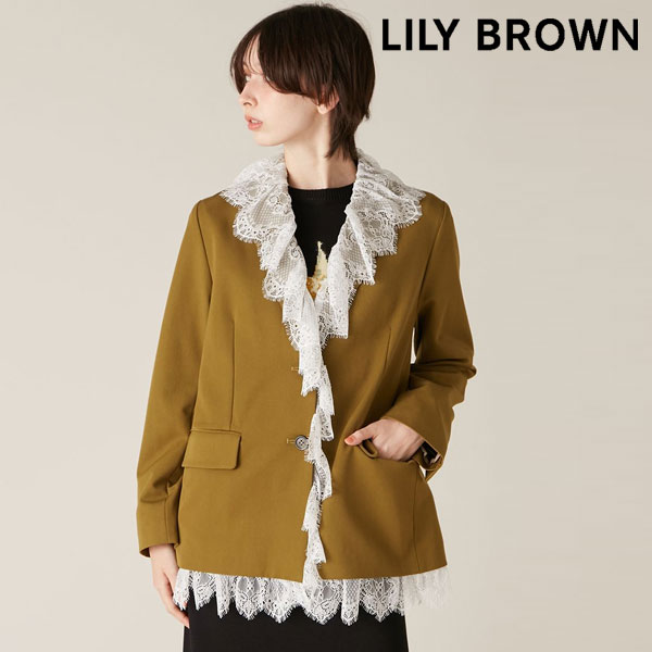 ｴﾝﾄﾘｰでﾎﾟｲﾝﾄ上乗ｾ 【ｽﾌﾟﾘﾝｸﾞｾｰﾙ10%OFF】【即納】 リリー ブラウン LILY BROWN アウター 2wayヴィンテージライクレースジャケット 長袖 ミドル丈 lwfj261017