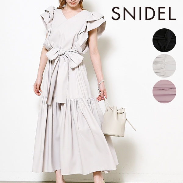 最適な材料 即納 スナイデル Snidel 21春夏 2nd Sustainaタフタロングボリュームワンピース レディース ワンピース ロング丈 ノースリーブ フリル パフスリーブ 体型カバー 二の腕カバー リサイクル エコ 綺麗め Swfo2119 ダブルハート Double Heart 送料無料