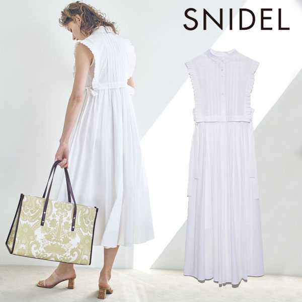 New限定品 スナイデル Snidel 21春夏 2nd 6月上旬 6月中旬予約 ベストレイヤードワンピース レディース ワンピース ロング丈 フレア 袖なし ノースリーブ レイヤード ベスト 重ね着 ドッキング 綺麗め シンプル オケージョン Swfo21 Seal限定商品 Www
