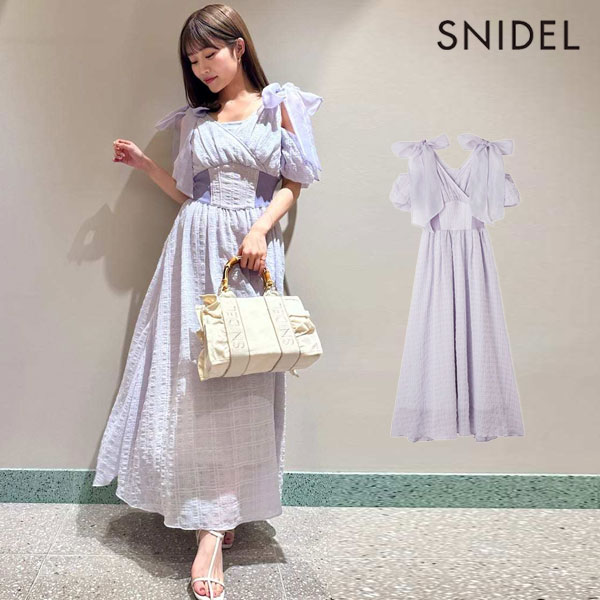スナイデル ホルターネックフレアワンピース　サイズS 2024新作】新品 SNIDEL スナイデル ○ホルターネックフレア