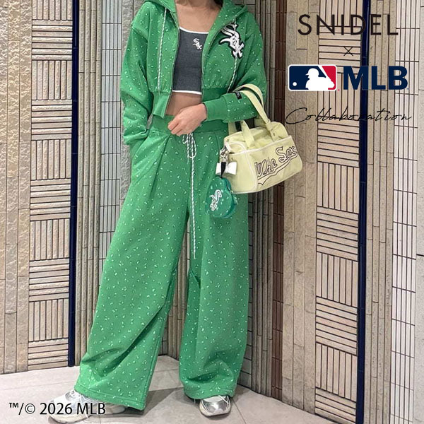 ｴﾝﾄﾘｰでﾎﾟｲﾝﾄ上乗ｾ 【即納】 スナイデル SNIDEL パンツ 26春夏 【MLB】Sustainableスウェットワイドパンツ コラボ セットアップ フルレングス swcp261088 9,240円