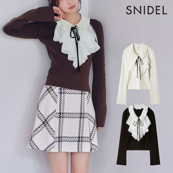 ｴﾝﾄﾘｰでﾎﾟｲﾝﾄ上乗ｾ 【ｽﾌﾟﾘﾝｸﾞｾｰﾙ20%OFF】【即納】スナイデル SNIDEL 26春夏 トップス Sustainableレイヤードラッフルニットプルオーバー 長袖 ミドル丈 swnt255124 10,747円