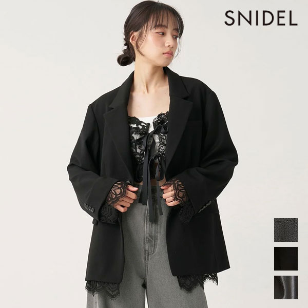 スナイデル SNIDEL アウター 26秋冬 レースレイヤードジャケット 8月下旬～9月中旬予約 長袖 オフィス 羽織 swfj264209｜ダブルハート（DOUBLE HEART） 20,396円