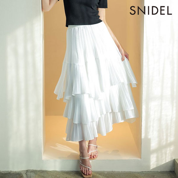 【SALE40%OFF】【即納】 スナイデル SNIDEL ボトムス 26春夏 ボリュームティアードスカート マキシ丈 フレア swfs262128|ダブルハート(DOUBLE HEART)