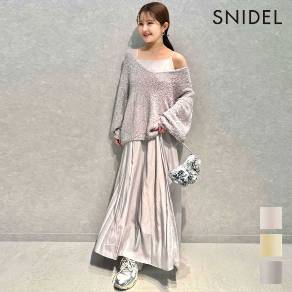 【SALE10%OFF】【即納】スナイデル SNIDEL ワンピース 26春夏 スラブニットセットワンピース ロング丈 セットアイテム キャミソール 長袖 ミドル丈 swno261157