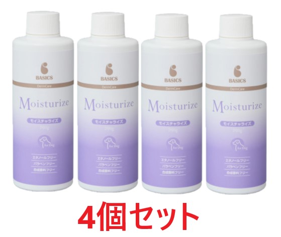 【４個書き割り】【BASICS DermCare モイスチャライズ 200g ×４個】【犬用】【保湿ローション剤】[ひと肌]【継続期間押さえる】(C)