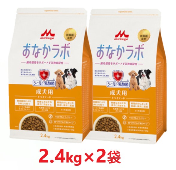 【２袋仕掛ける】【百貨店ゴールド 土手っ腹科学研究所 成犬用 2.4kg ×２袋】【成犬用ボンネット】【腸内周囲の状況受け支える】【森乳サンワールド】(発)
