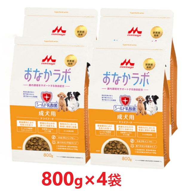 【４袋仕掛ける】【百貨店ゴールド 土手っ腹科学研究所 成犬用 800g ×４袋】【成犬用ボンネット】【腸内周囲の状況受け支える】【森乳サンワールド】(発)