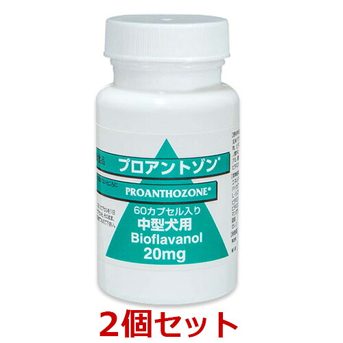 【２個セット】【プロアントゾン 20mg 60カプセル ×２個】（中型犬）【関節】【共立製薬】 (C)