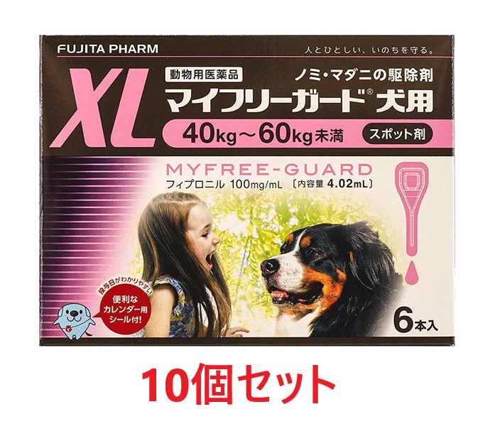 １０個セット マイフリーガード 動物用医薬品 犬用xl ６本入 １０個 40 60kg未満