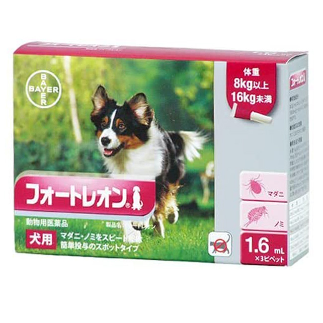 5年保証 フォートレオン 犬用 1 6ml 8 16kg未満 ３本入 １個 動物用医薬品 ノミ マダニ駆除薬 フォートレオン1 6ml C5 Whitesforracialequity Org