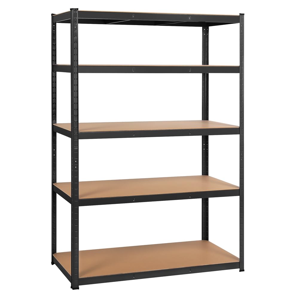 Yaheetech スチールラック メタルラック 5段 耐荷重175kg/段 120&times;60&times;180cm キッチンラック オープンシェルフ 収納棚 収納ラック 業務用 高さ調整可 自由に組み合わせ 防サビ加工 組立簡単 手袋付き ゴム製キャップ付き 大容量 ｜道具セレクション