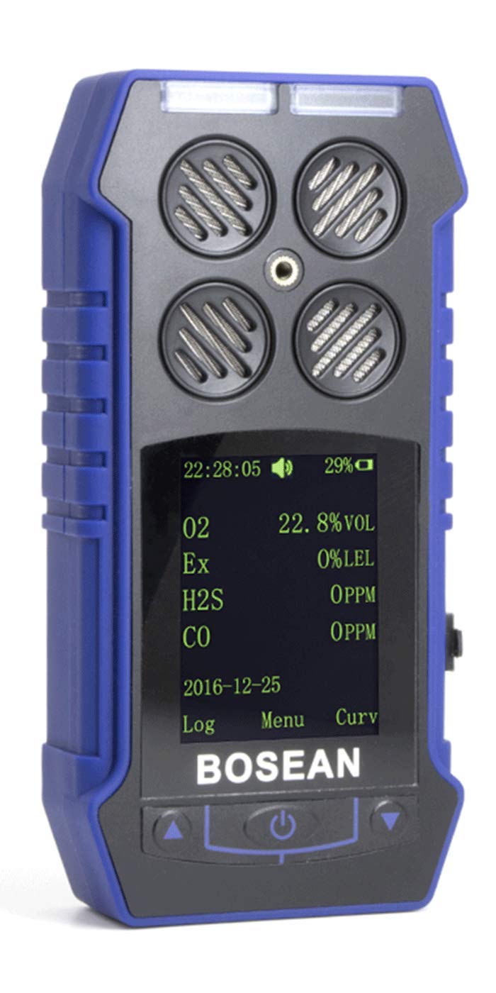 BOSEAN複合ガス測定器 ポータブル 4－in－1 ガス検出器 検知器 カラフルスクリーン 可燃性ガス EX CH4/硫化水素H2S/酸素O2 / 一酸化炭素COなどを検知 ガス漏れ LCDディスプレイ 四つのアラームモード IP65 高精度 携帯用 U