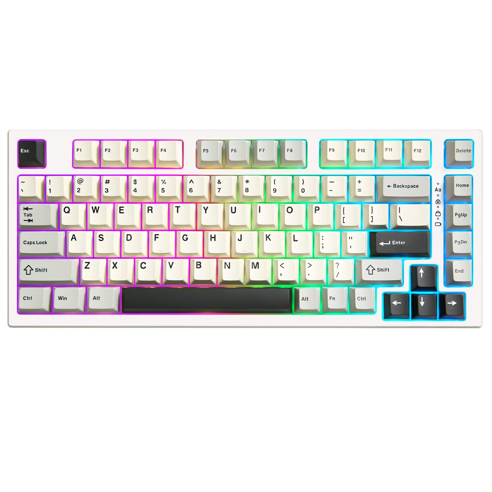 YUNZII RT80 82キー ラピッドトリガー キーボード ホールエフェクト ワイヤレス メカニカルキーボード Bluetooth/2.4GHz/有線 ゲーミング 磁気スイッチ RGB トレイマウント ホットスワップ カスタム調整機能付き Win/Ma|道具セレクション