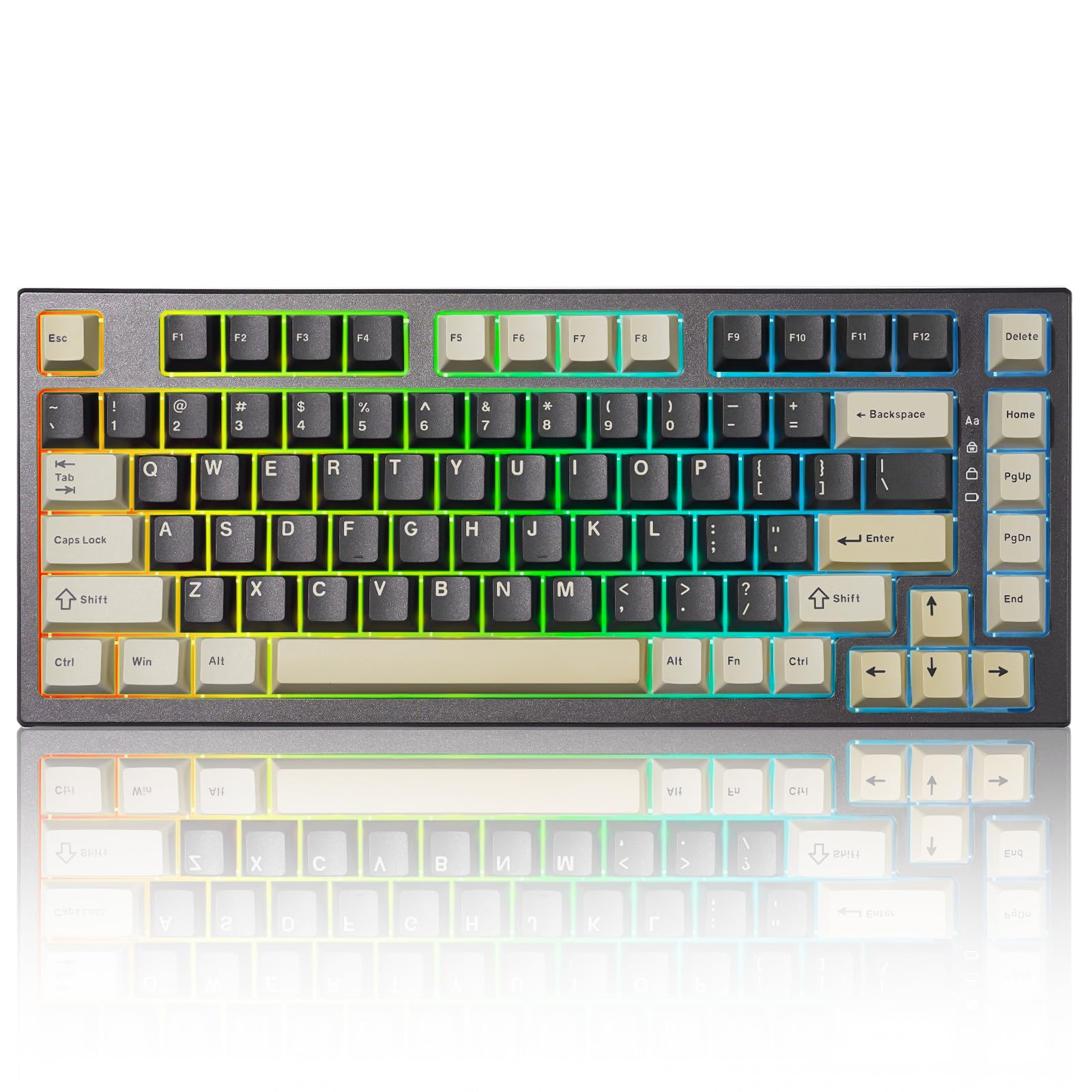 YUNZII RT80 82キー ラピッドトリガー キーボード ホールエフェクト ワイヤレス メカニカルキーボード Bluetooth/2.4GHz/有線 ゲーミング 磁気スイッチ RGB トレイマウント ホットスワップ カスタム調整機能付き Win/Ma|道具セレクション