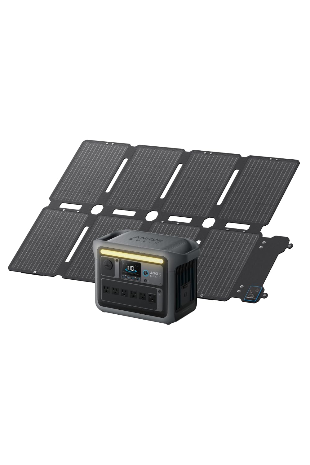 Anker Solix C1000 Portable Power Station(ダークグレー）& Solix PS100 Compact Portable Solar Panel 1056Whポータブル電源と100Wコンパクトソーラーパネルセット 58分