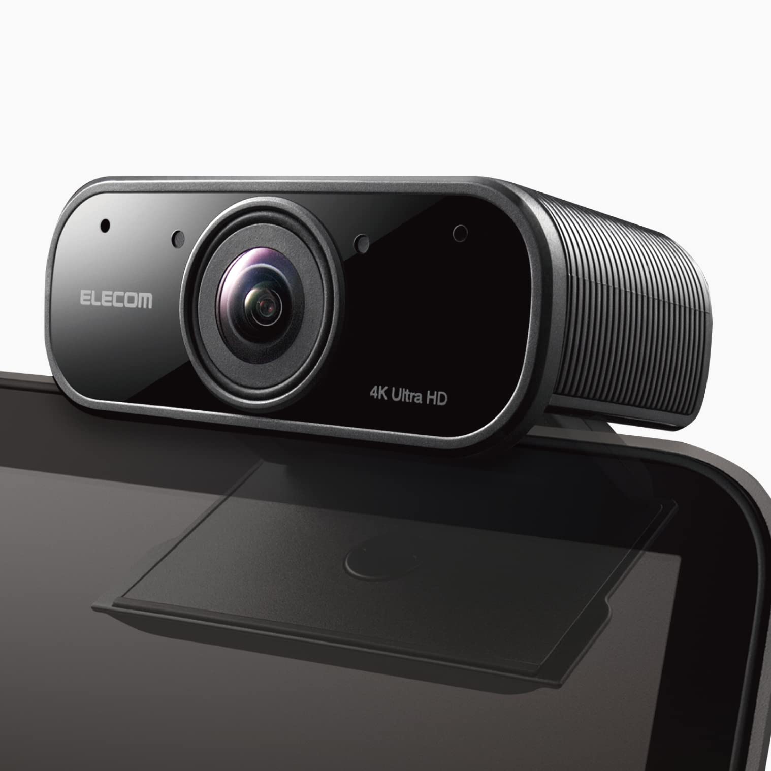 エレコム Webカメラ 4K対応 830万画素 5倍デジタルオートズーム機能 Full HD(60fps) ノイズキャンセリング レンズカバー付 ブラック UCAM-CX80FBBK