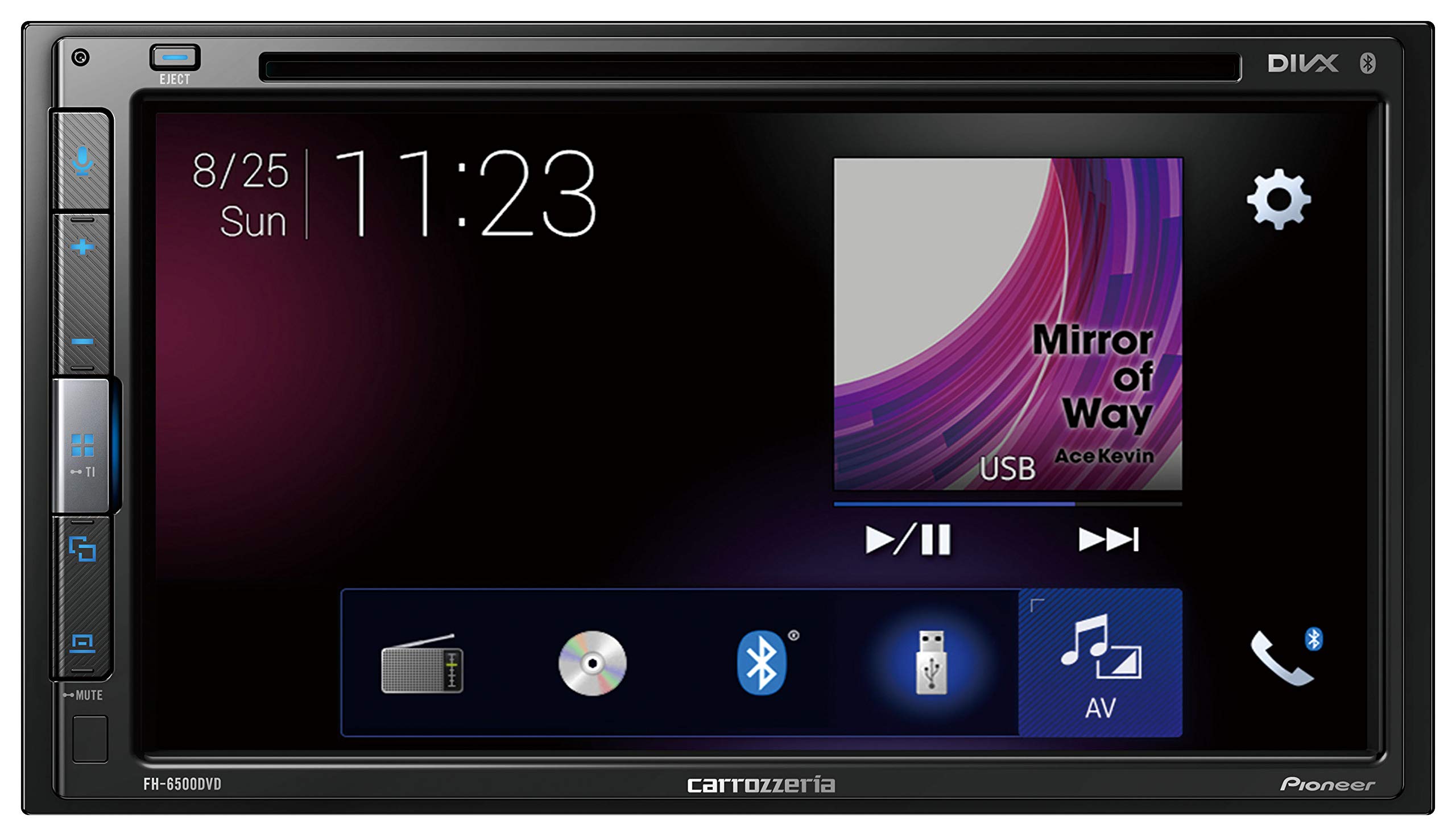 Pioneer ディスプレイオーディオ FH-6500DVD 6.8インチ 2D CD DVD USB Bluetooth iPod iPhone AUX DSP カロッツェリア|道具セレクション